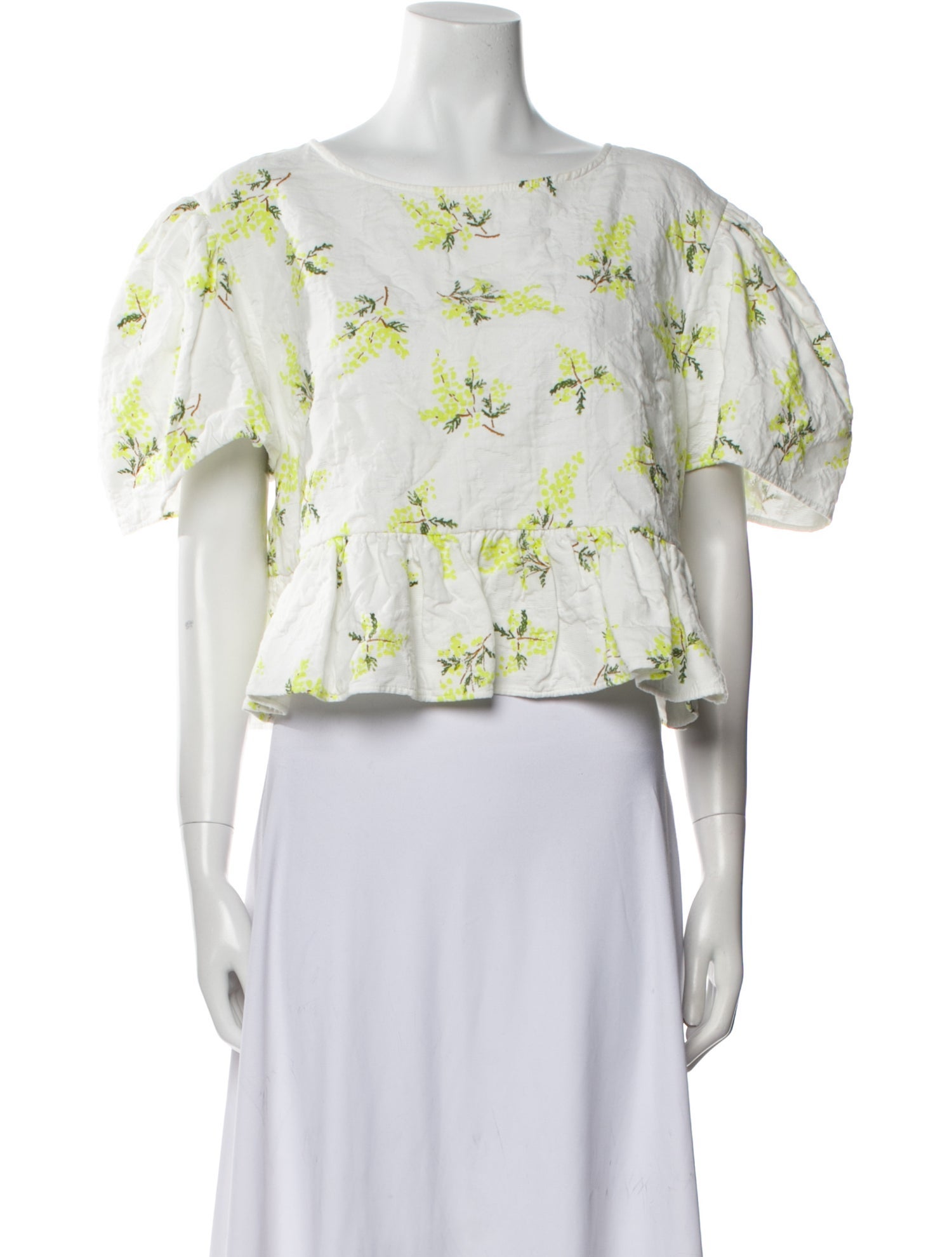 Naya Rea Floral Print Scoop Neck Crop Top