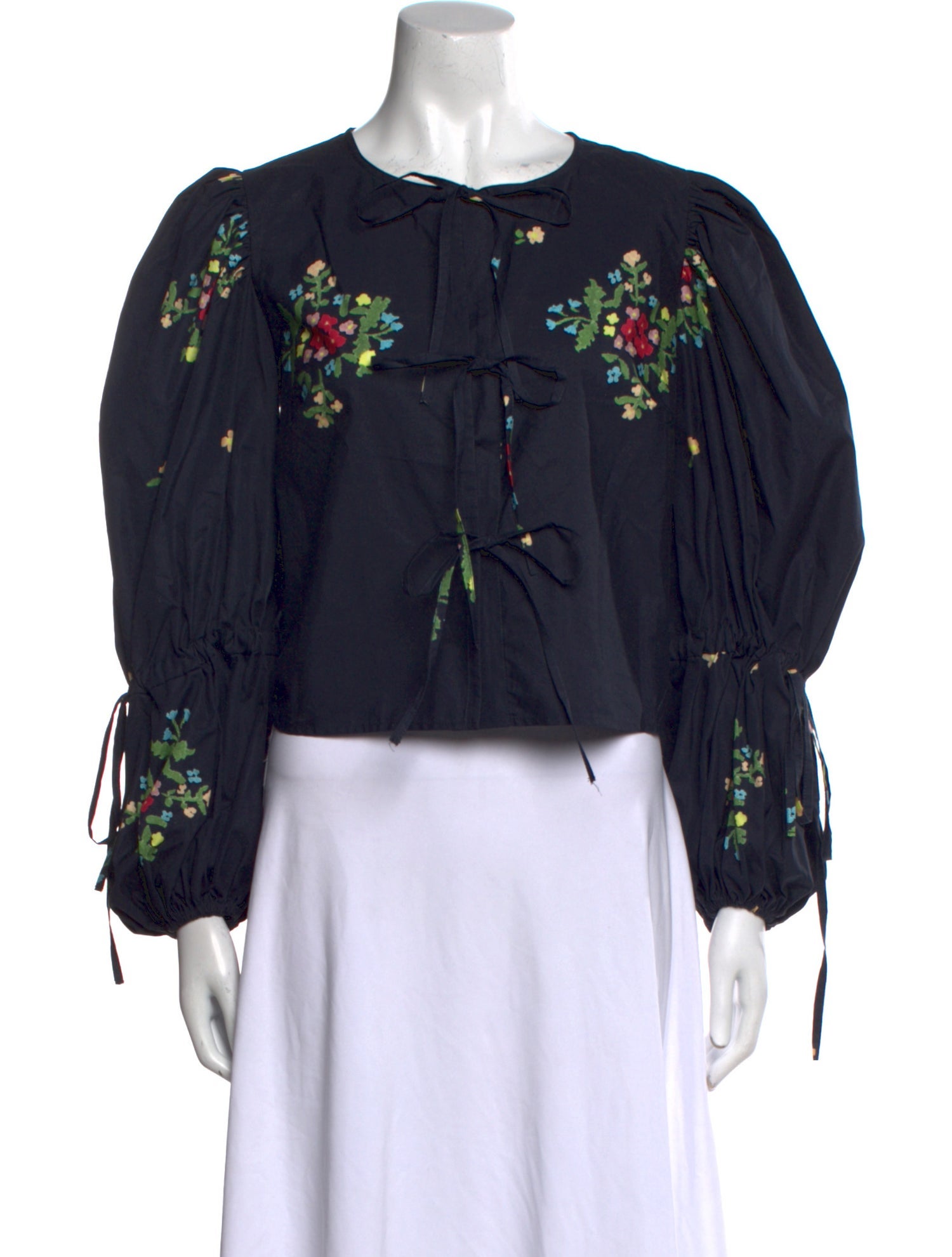 Naya Rea Floral Print Crew Neck Crop Top