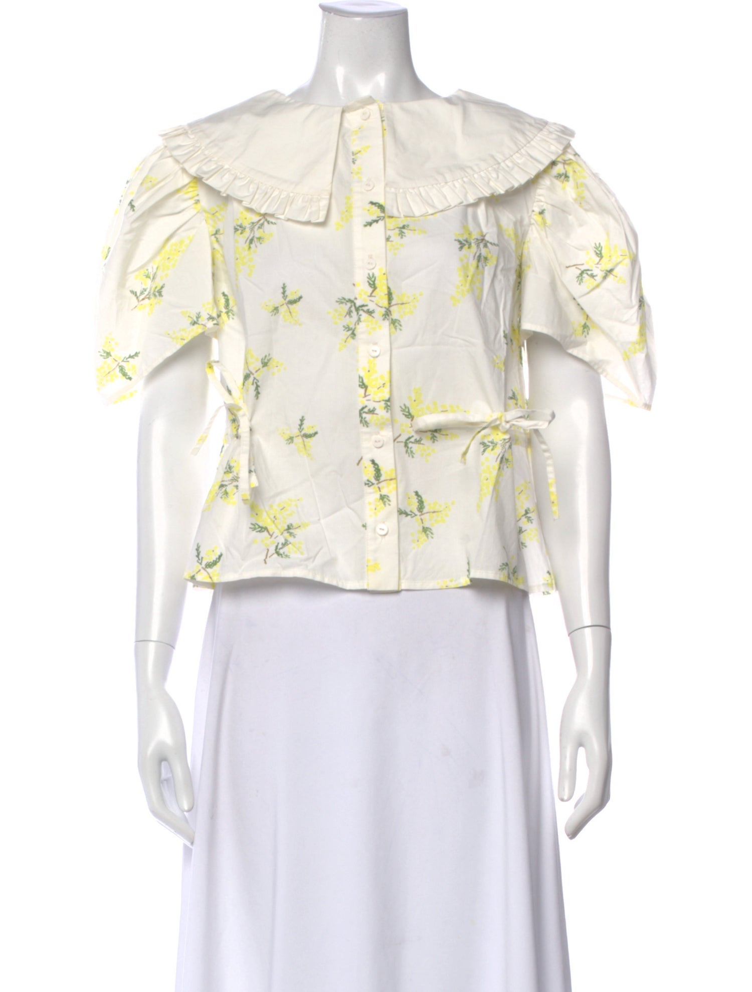 Naya Rea Floral Print Short Sleeve Blouse