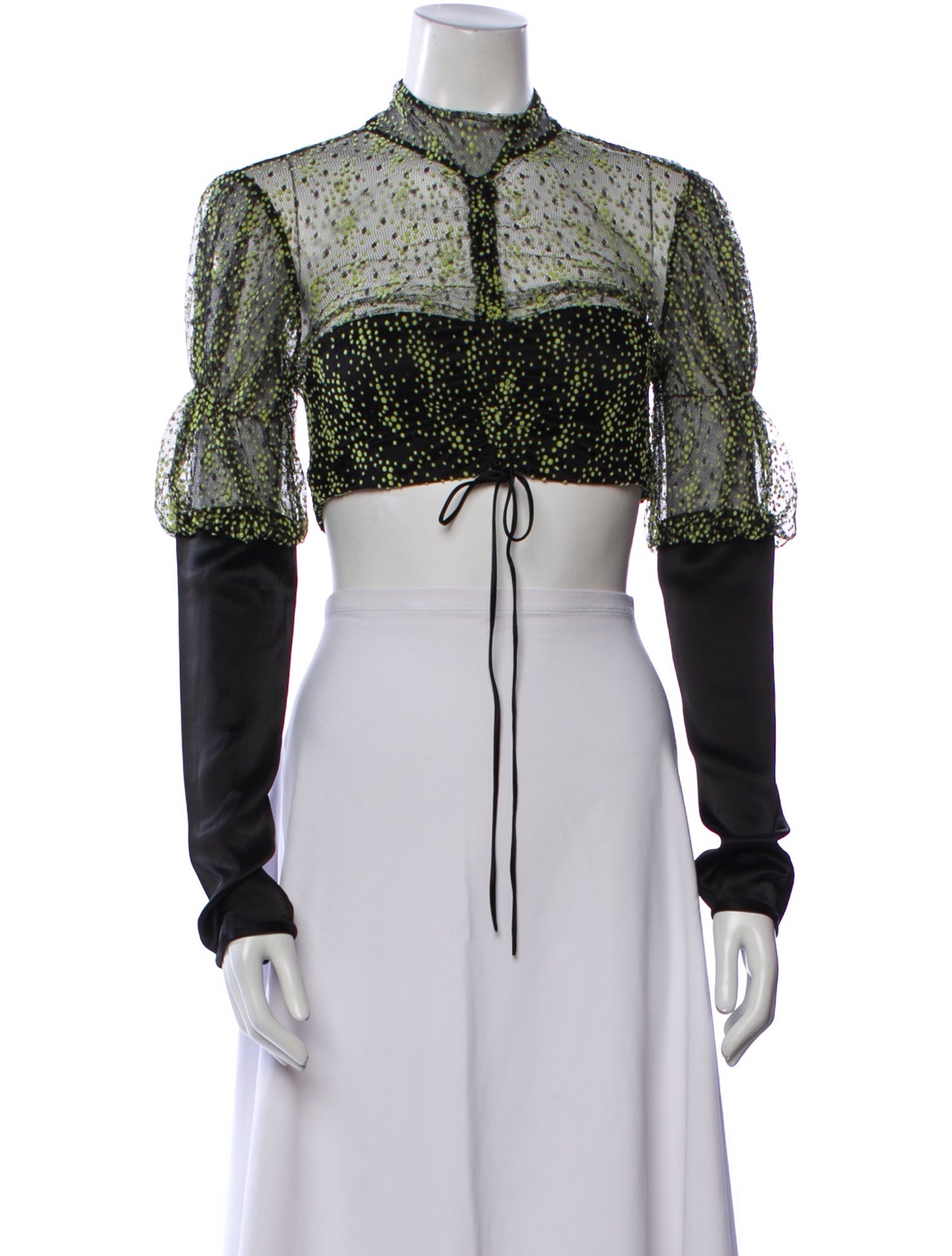 Nafsika Skourti Printed Mock Neck Crop Top