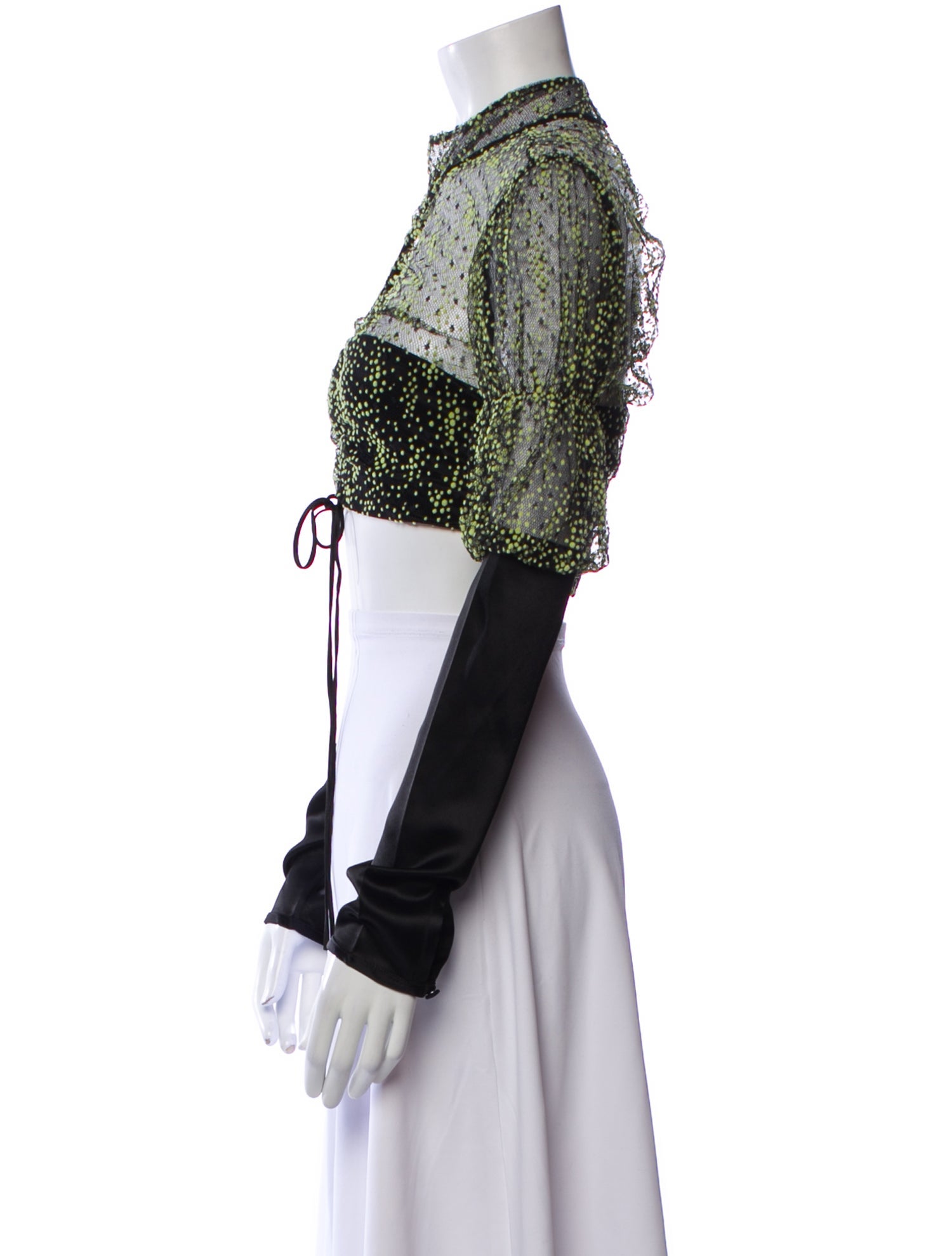 Nafsika Skourti Printed Mock Neck Crop Top