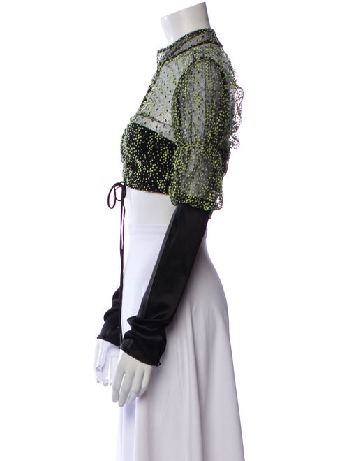 Nafsika Skourti Printed Mock Neck Crop Top