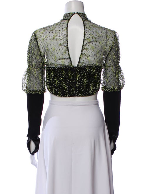 Nafsika Skourti Printed Mock Neck Crop Top