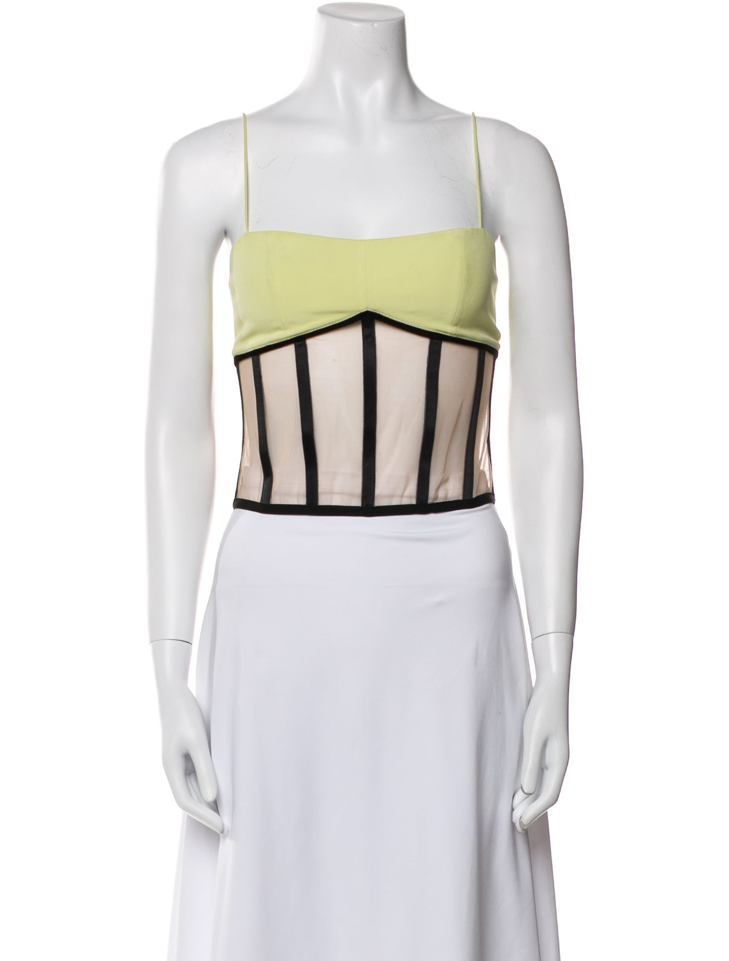 Nafsika Skourti Striped Square Neckline Crop Top