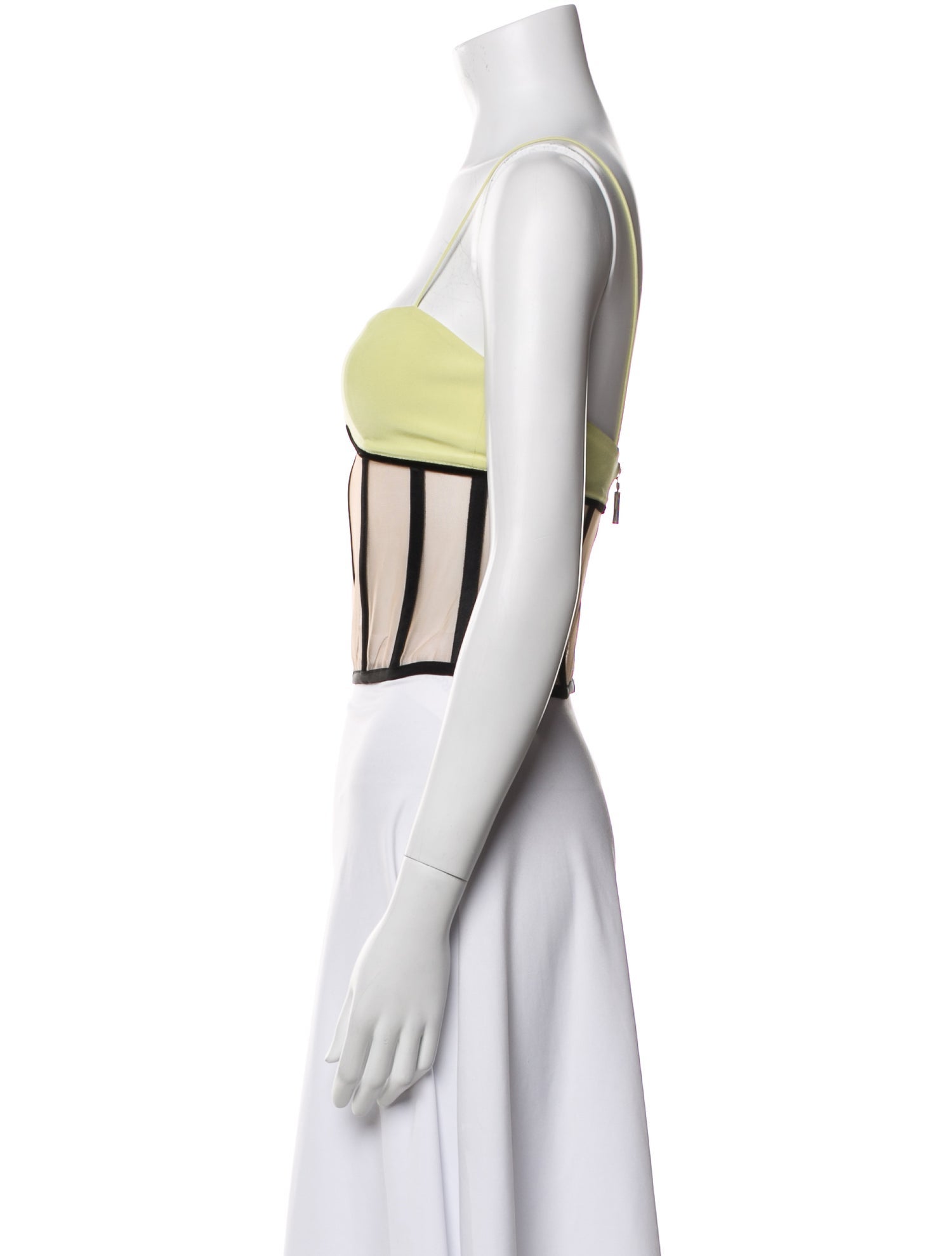 Nafsika Skourti Striped Square Neckline Crop Top