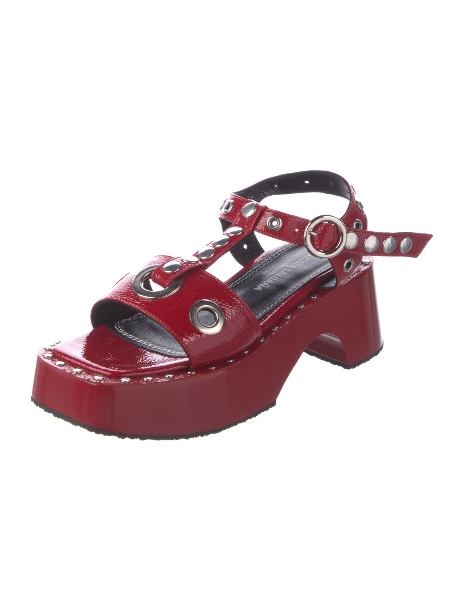 Nicole Saldana Patent Leather Gladiator Sandals