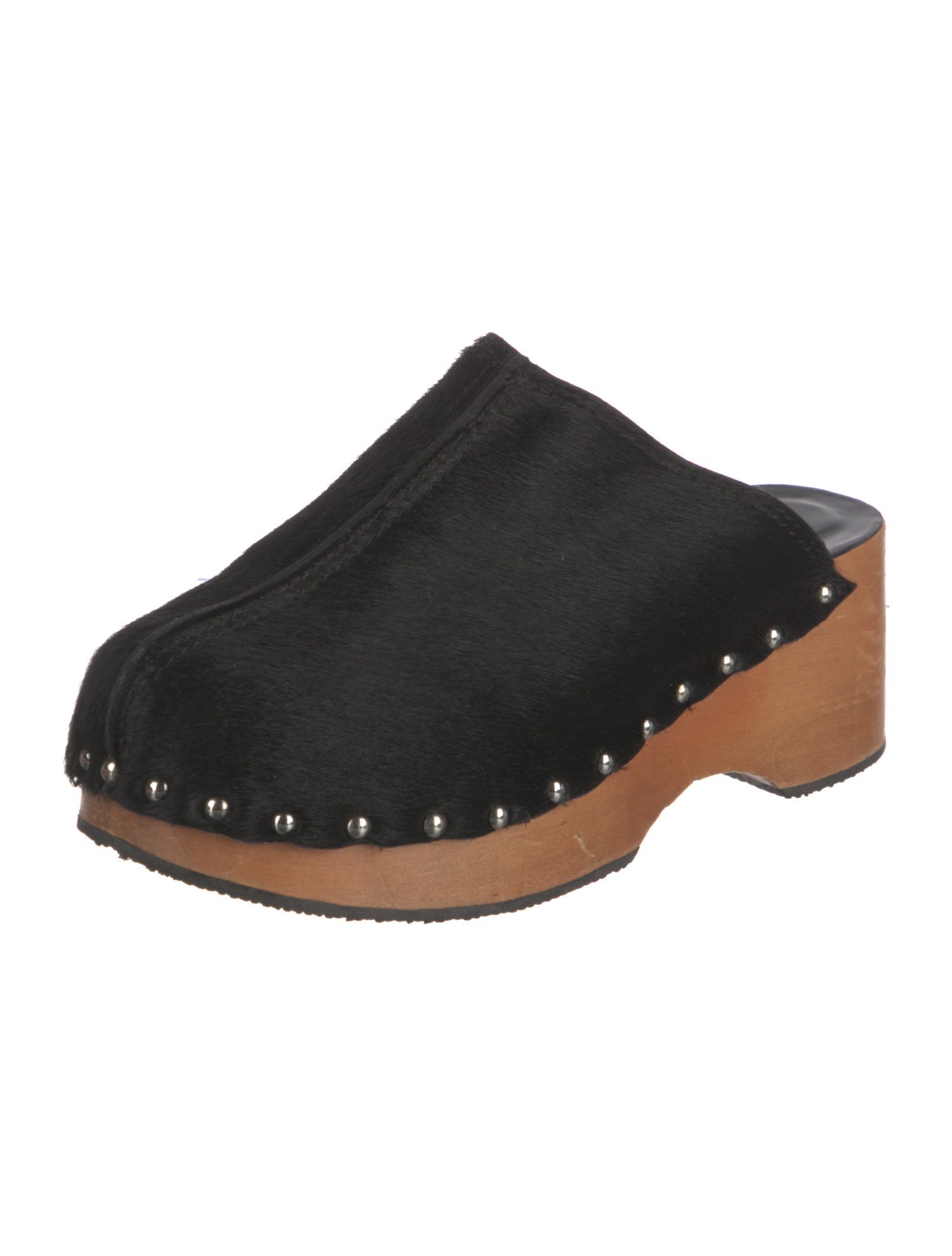 Nicole Saldana Fur Studded Accents Mules