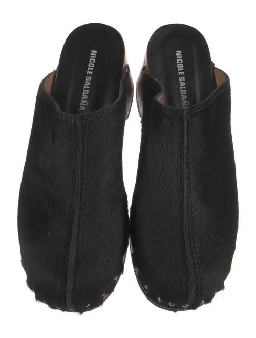 Nicole Saldana Fur Studded Accents Mules