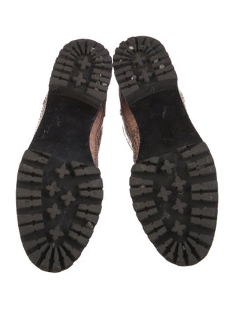 Nicole Saldana Snakeskin Animal Print Combat Boots