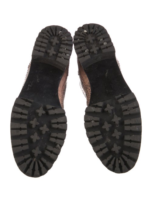 Nicole Saldana Snakeskin Animal Print Combat Boots