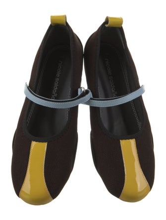 Nicole Saldana Leather Colorblock Pattern Mary Jane Flats