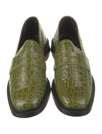 Nicole Saldana Embossed Leather Loafers