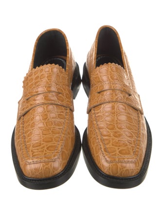 Nicole Saldana Leather Scalloped Accent Loafers