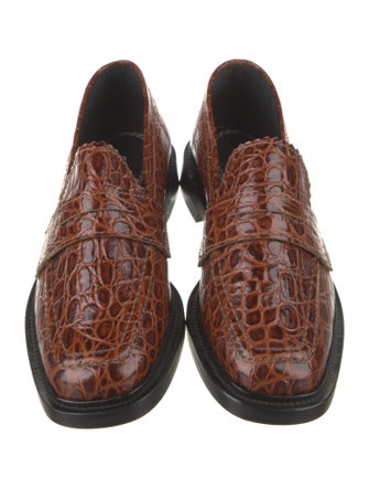 Nicole Saldana Leather Animal Print Loafers