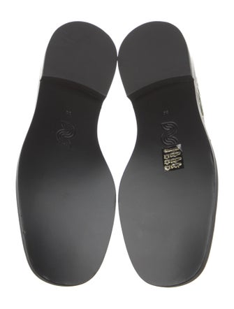 Nicole Saldana Embossed Leather Scalloped Accent Loafers