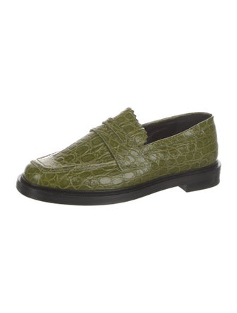 Nicole Saldana Embossed Leather Loafers