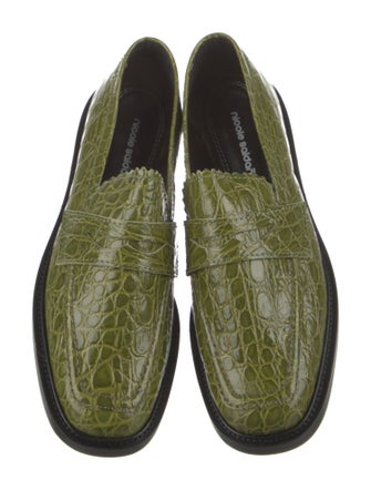 Nicole Saldana Embossed Leather Loafers