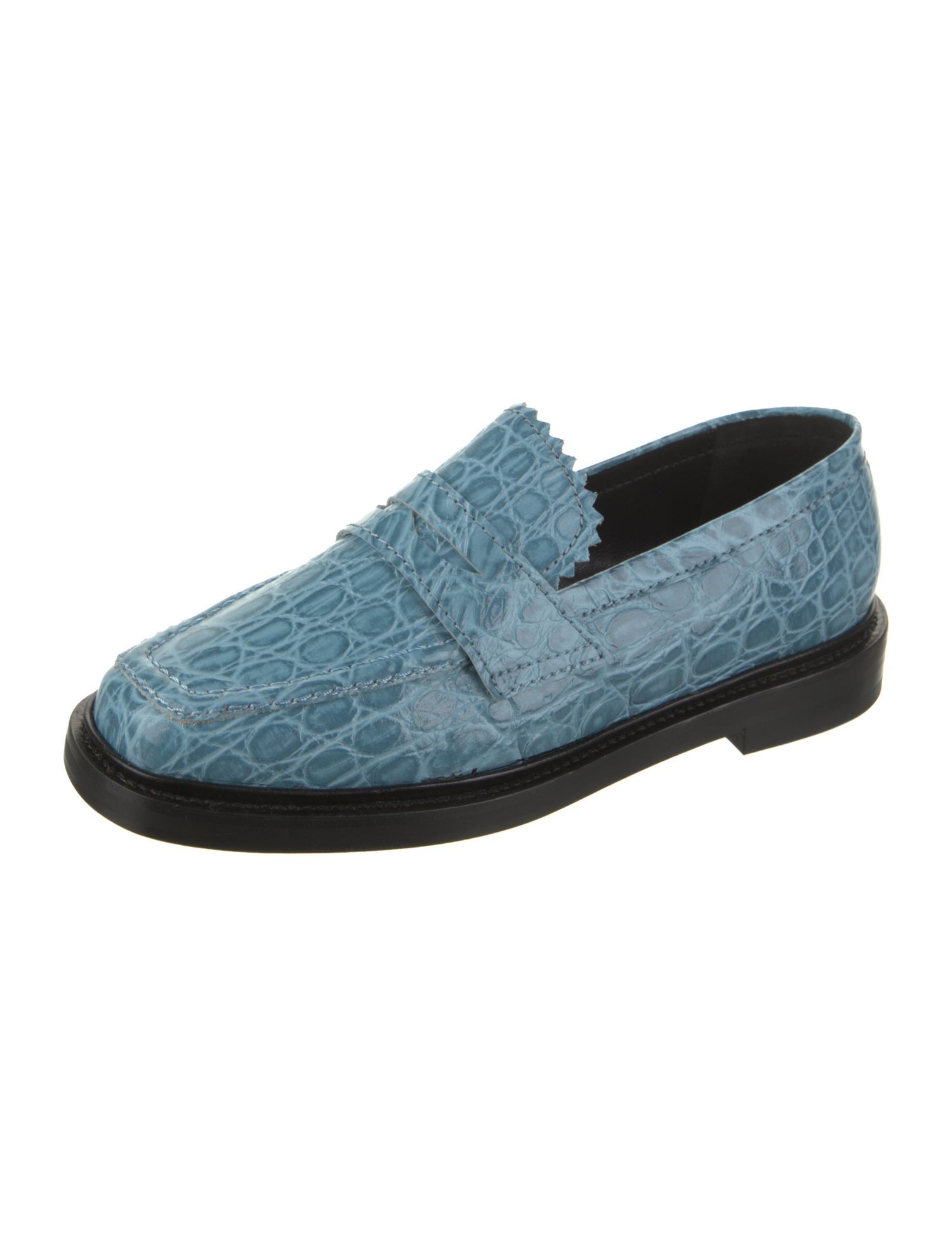 Nicole Saldana Embossed Leather Loafers