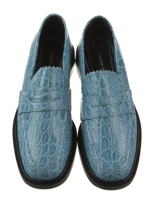 Nicole Saldana Embossed Leather Loafers