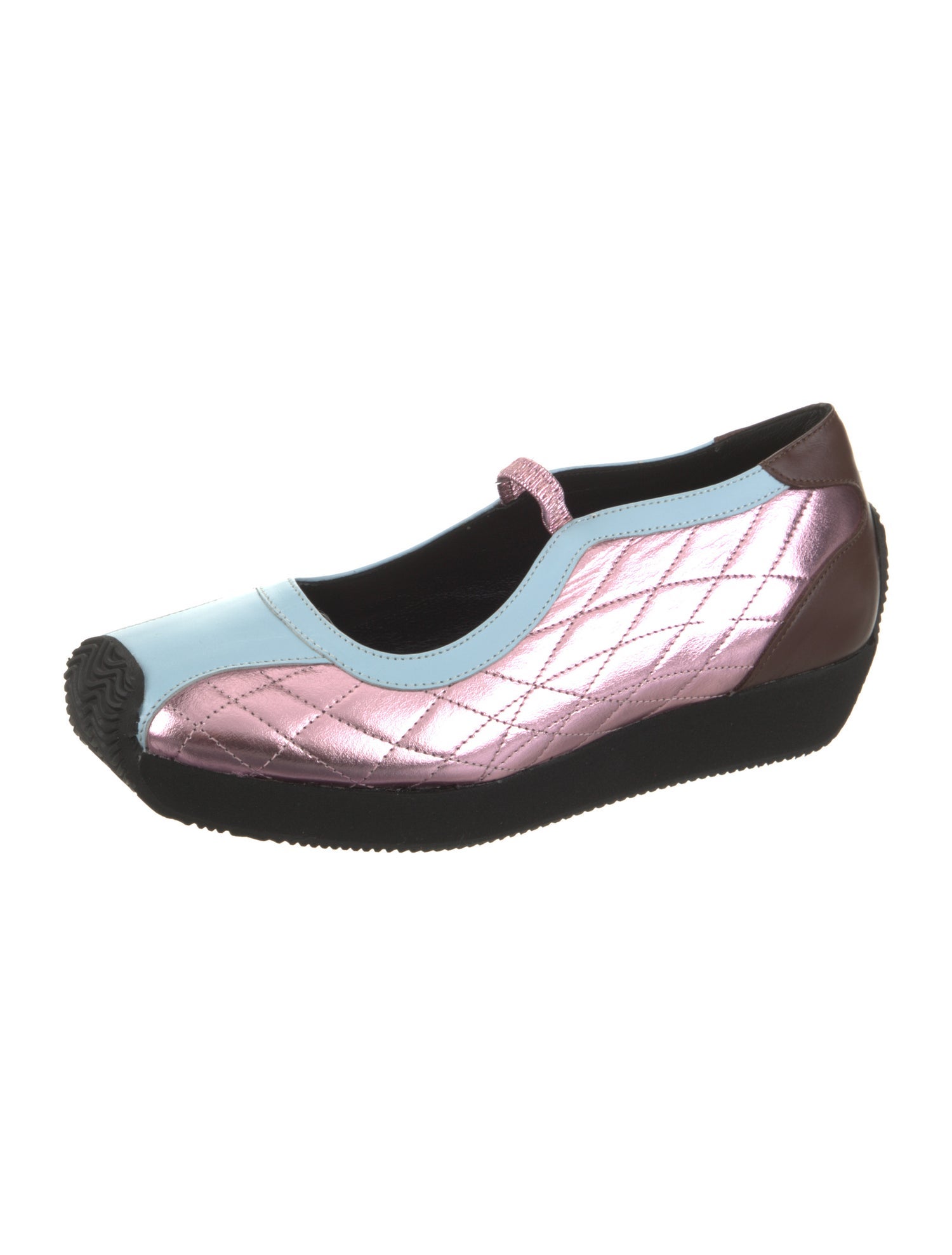 Nicole Saldana Leather Colorblock Pattern Sneakers