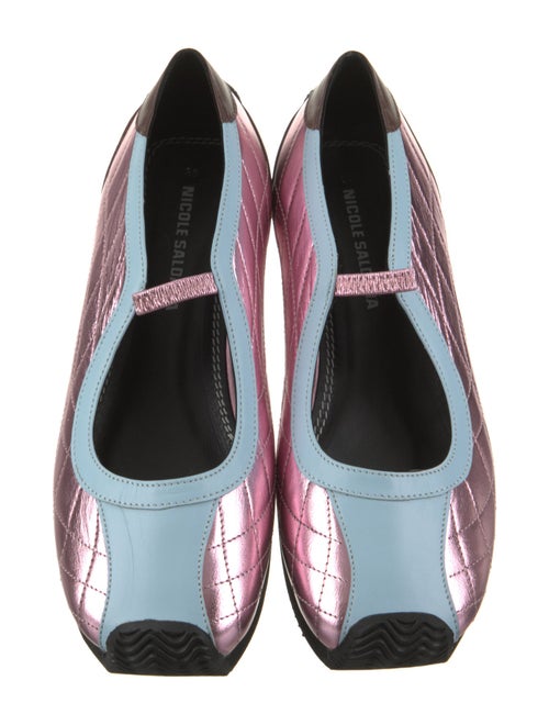 Nicole Saldana Leather Colorblock Pattern Sneakers