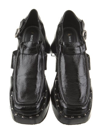 Nicole Saldana Patent Leather Gladiator Sandals