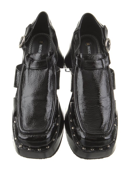 Nicole Saldana Patent Leather Gladiator Sandals