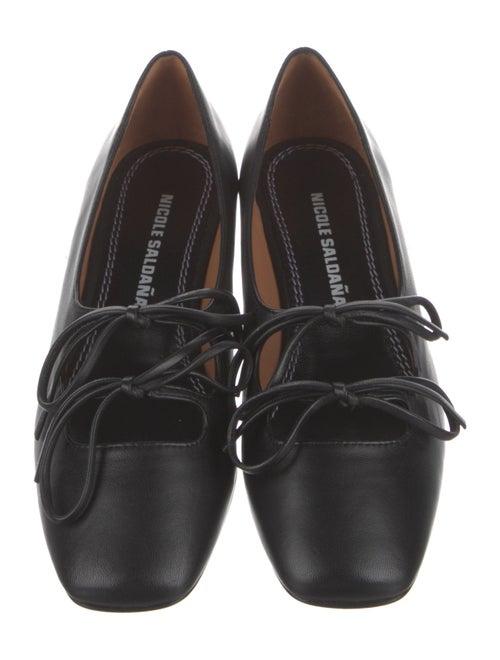 Nicole Saldana Leather Bow Accents Flats