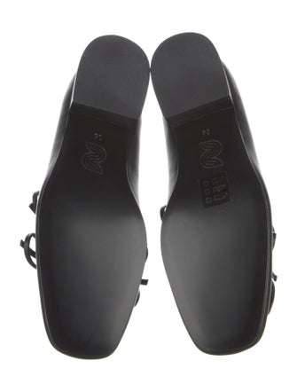 Nicole Saldana Leather Bow Accents Flats