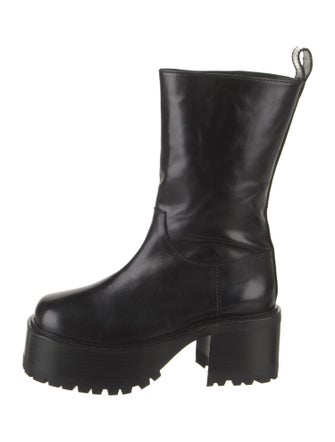 Nicole Saldana Leather Combat Boots