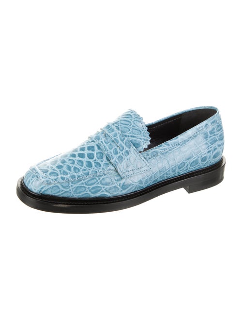 Nicole Saldana Embossed Leather Colorblock Pattern Loafers