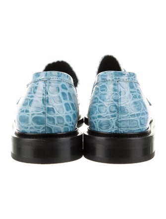 Nicole Saldana Embossed Leather Colorblock Pattern Loafers