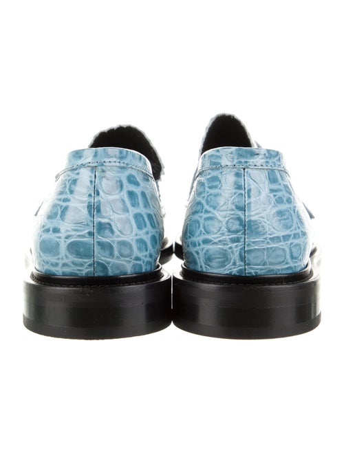 Nicole Saldana Embossed Leather Colorblock Pattern Loafers