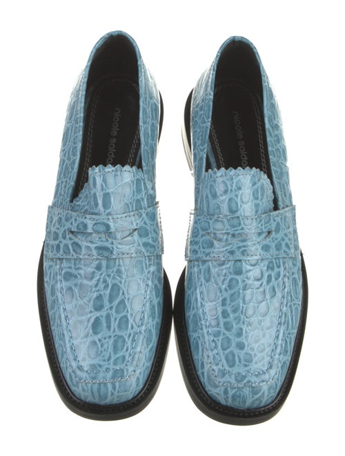 Nicole Saldana Embossed Leather Animal Print Loafers