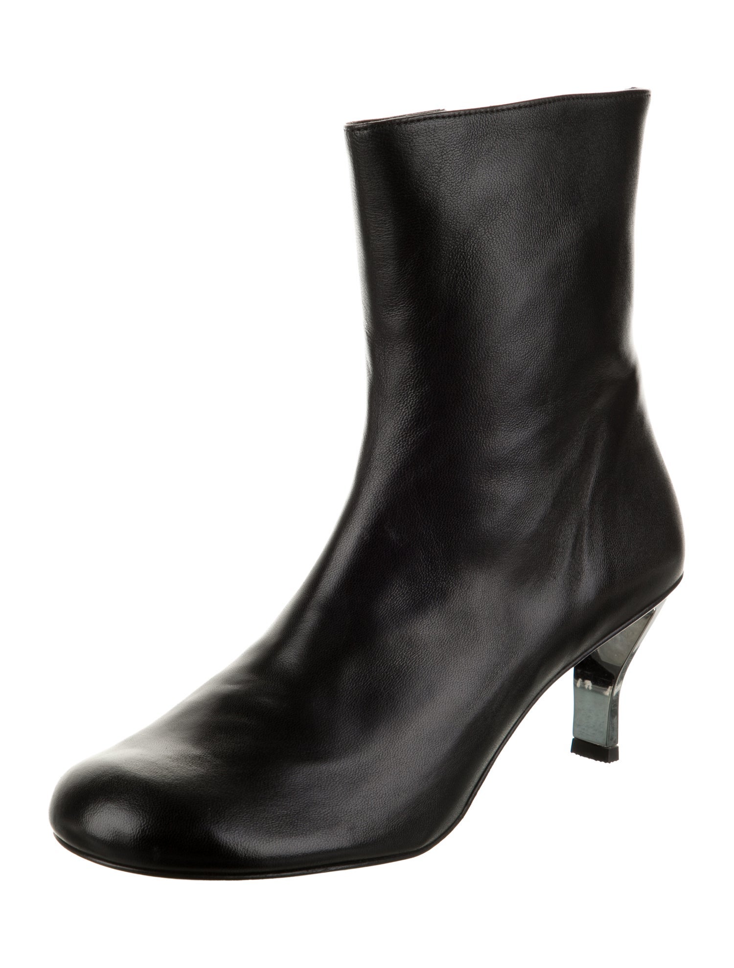 Nicole Saldana Leather Animal Print Boots