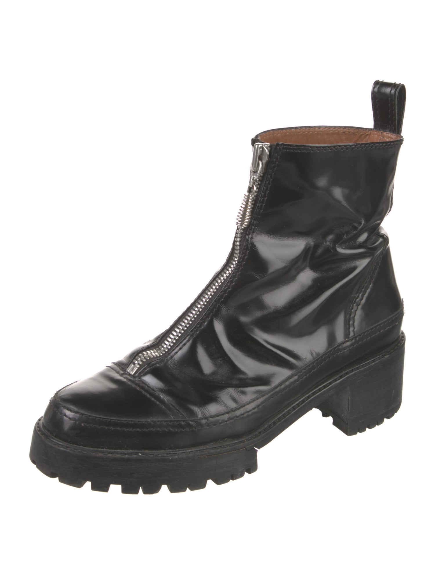 Nicole Saldana Patent Leather Combat Boots