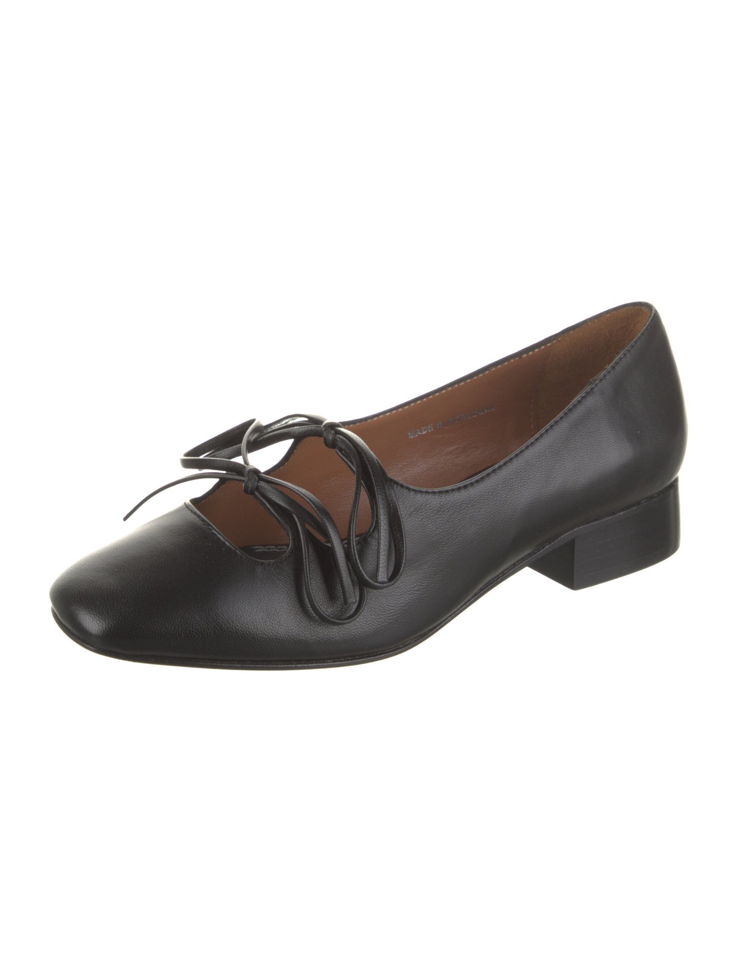 Nicole Saldana Leather Bow Accents Flats