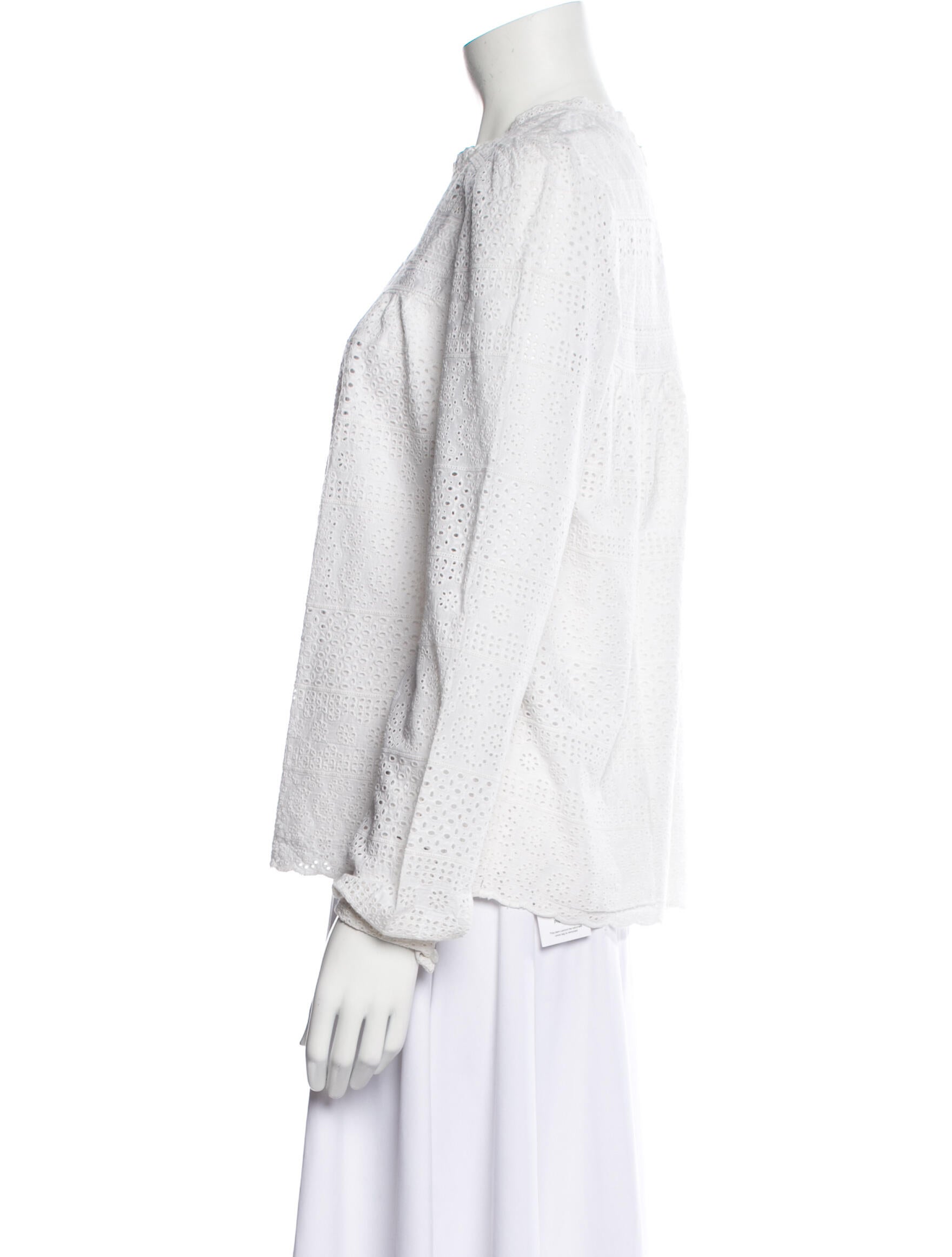 Needle & Thread Lace Pattern Mock Neck Blouse