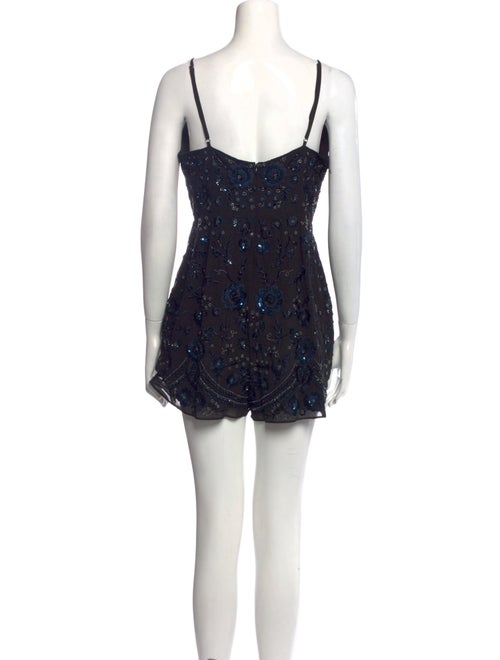 Needle & Thread Patterned V-Neck Romper