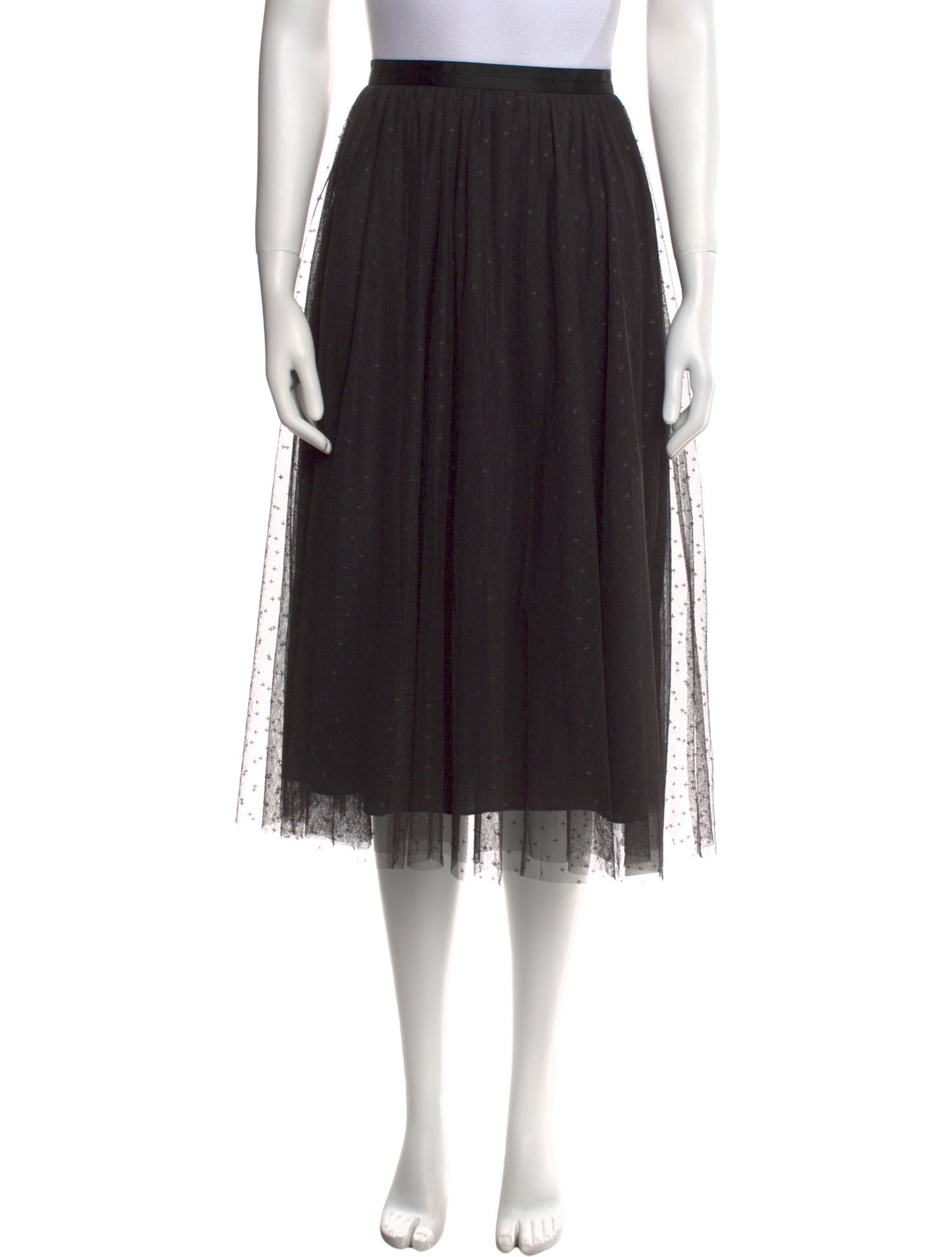 Needle & Thread Mesh Accents Midi Length Skirt