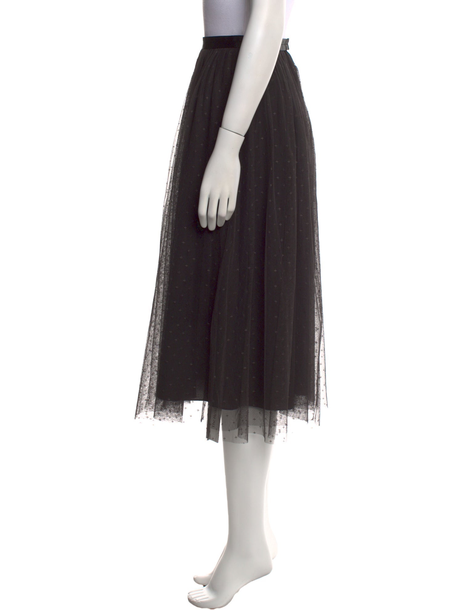 Needle & Thread Mesh Accents Midi Length Skirt