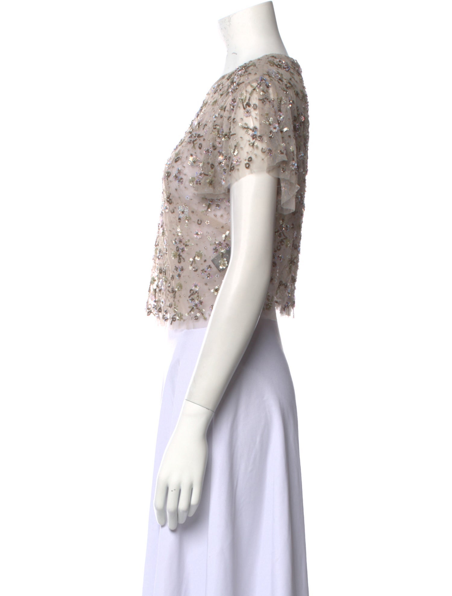 Needle & Thread Nylon Floral Print Crop Top