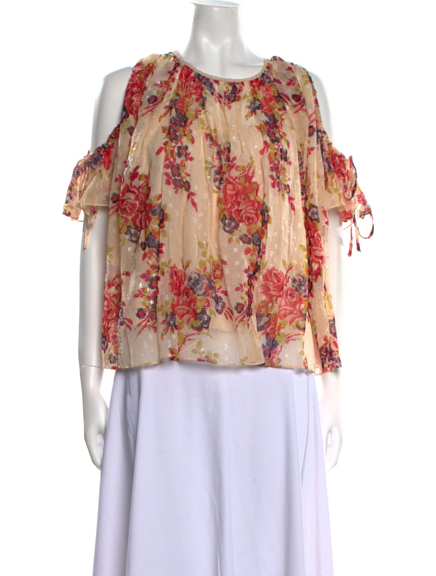 Needle & Thread Floral Print Scoop Neck Blouse