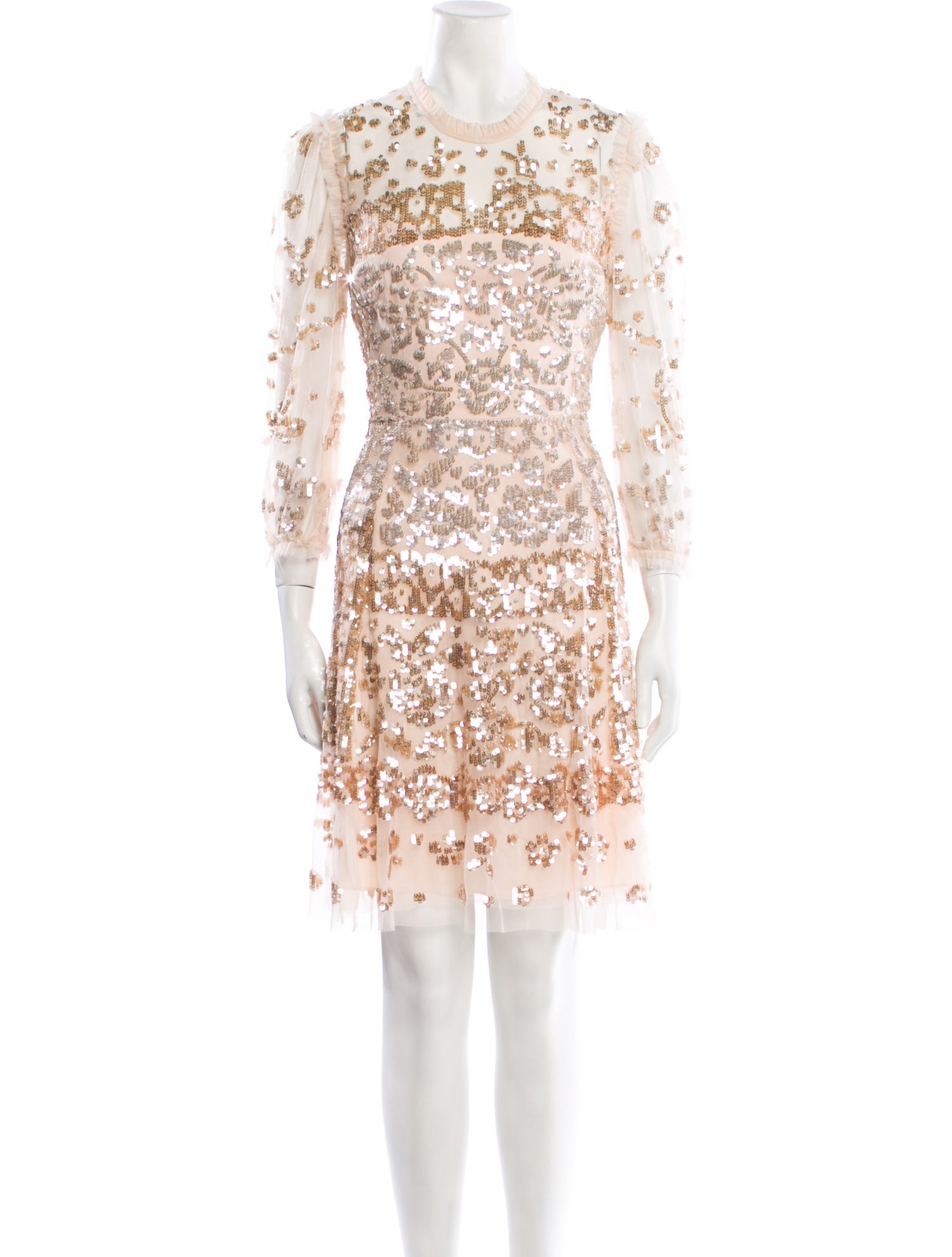 Needle & Thread Crew Neck Knee-Length Dress