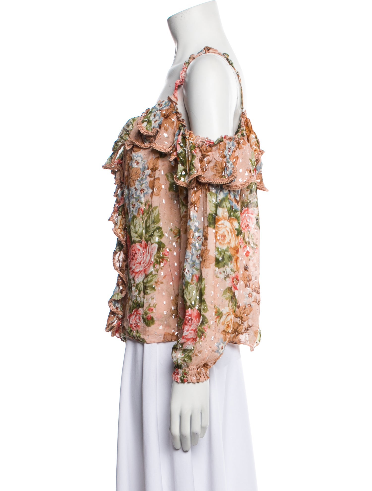 Needle & Thread Floral Print Cowl Neck Blouse
