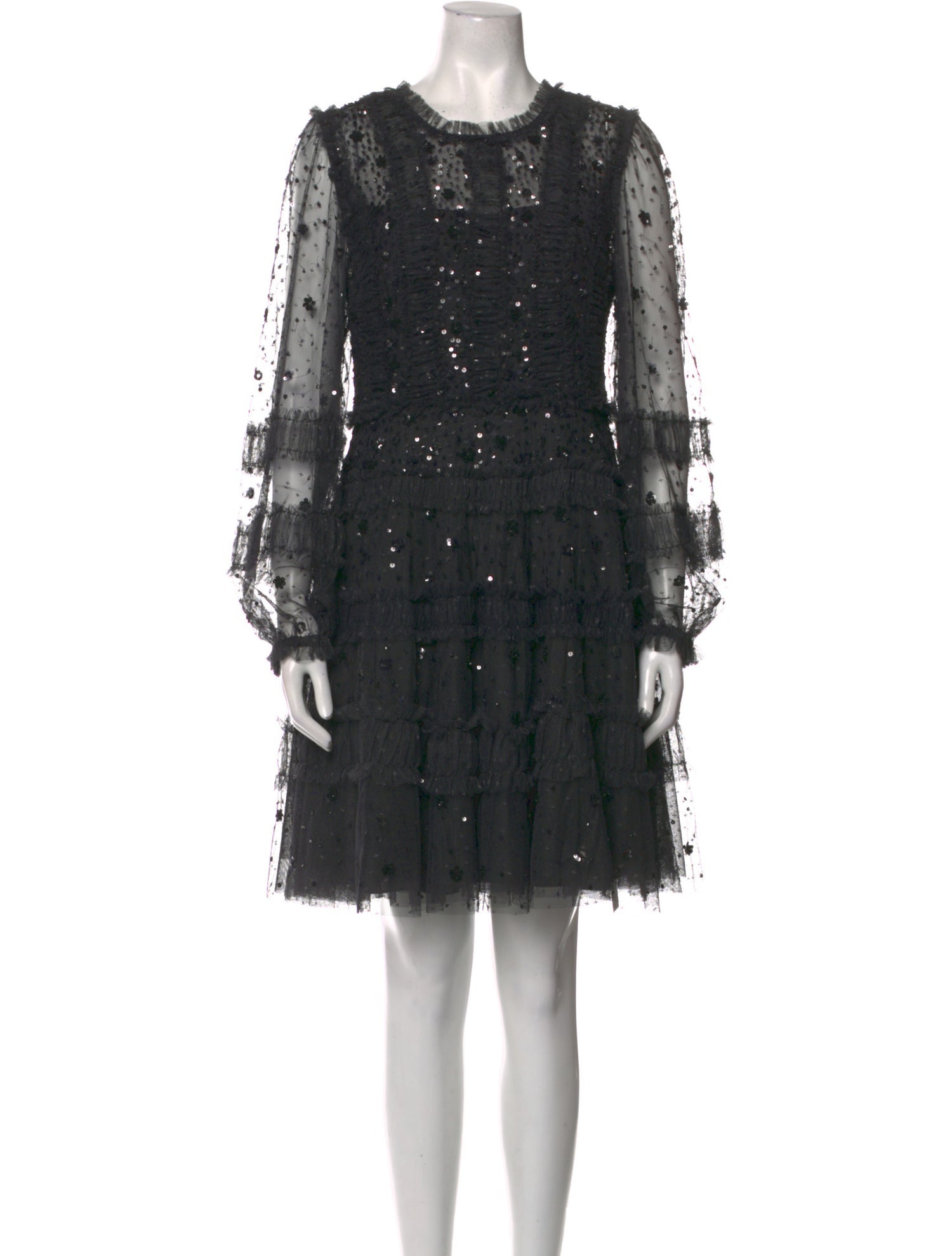 Needle & Thread Crew Neck Mini Dress