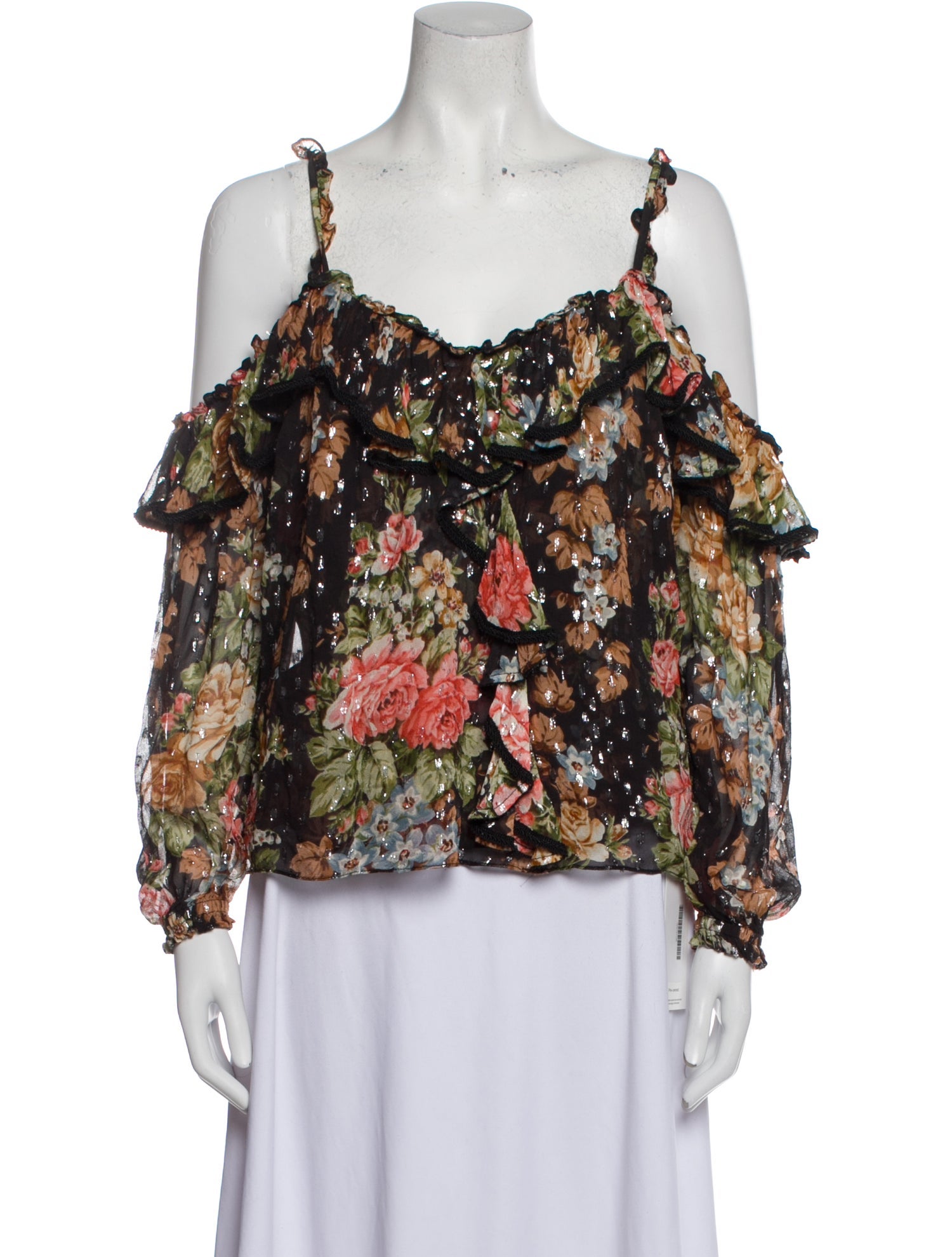 Needle & Thread Floral Print Off-The-Shoulder Blouse