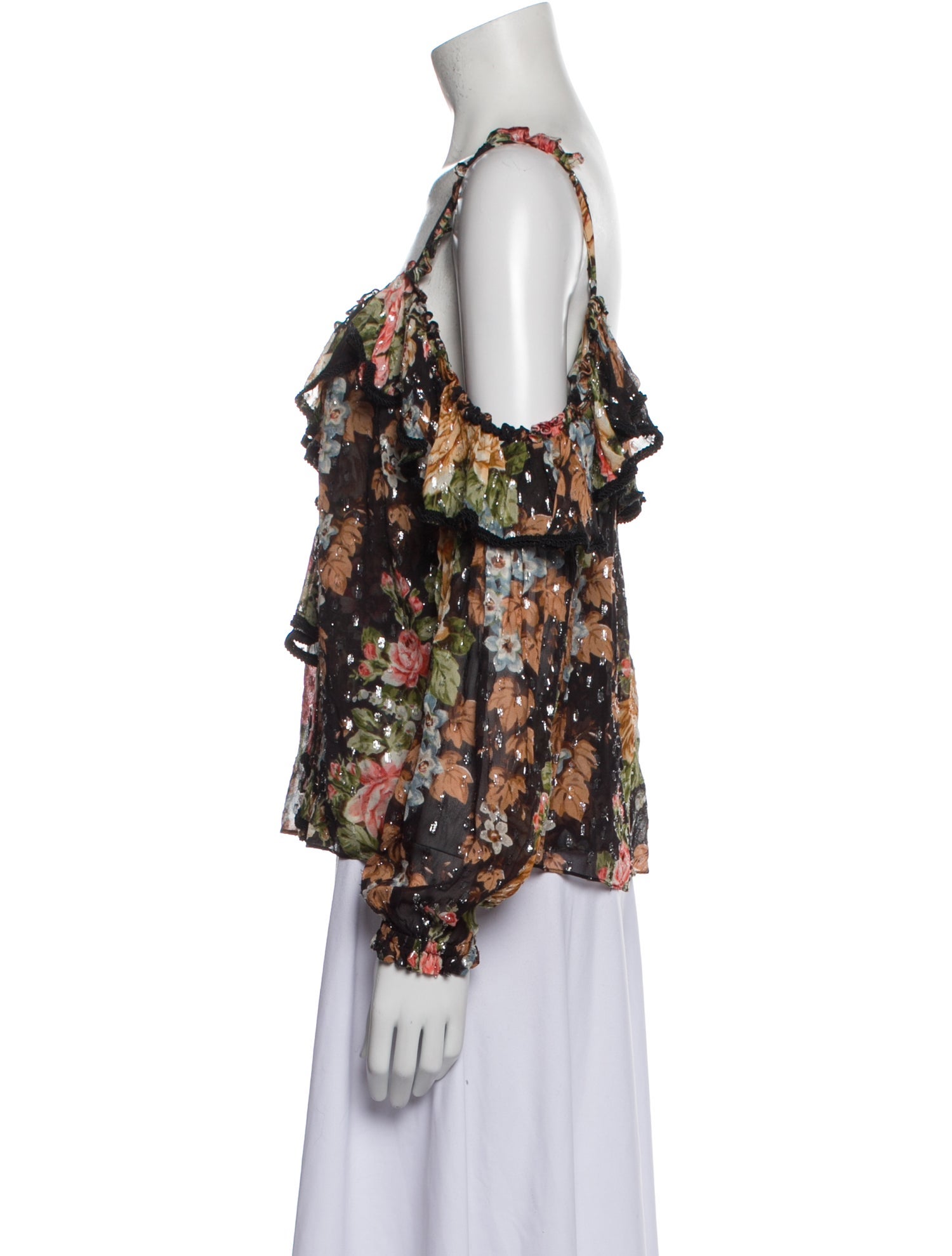 Needle & Thread Floral Print Off-The-Shoulder Blouse