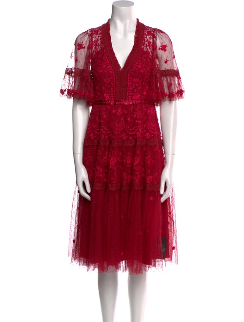 Needle & Thread Lace Pattern Midi Length Dress