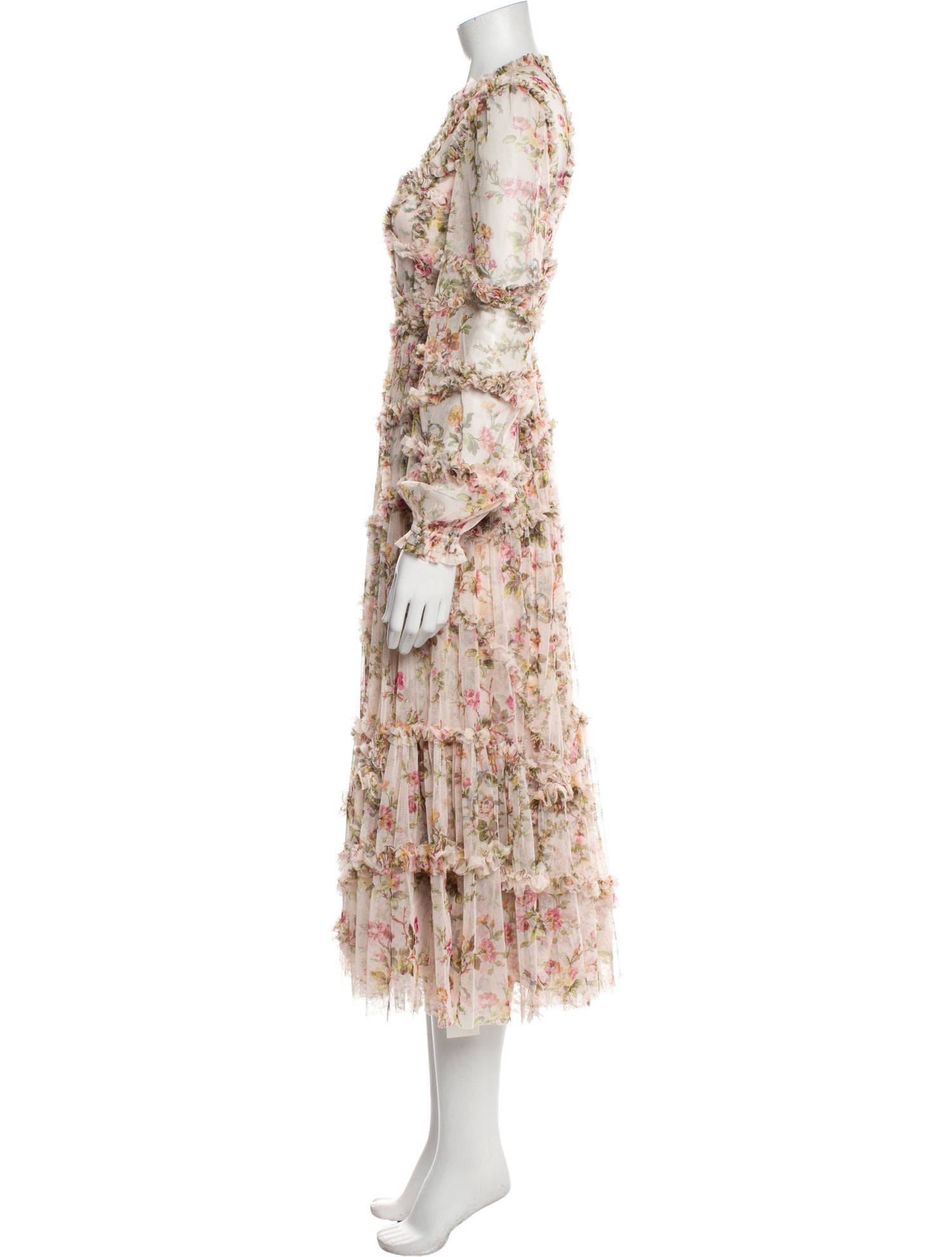 Needle & Thread Floral Print Midi Length Dress